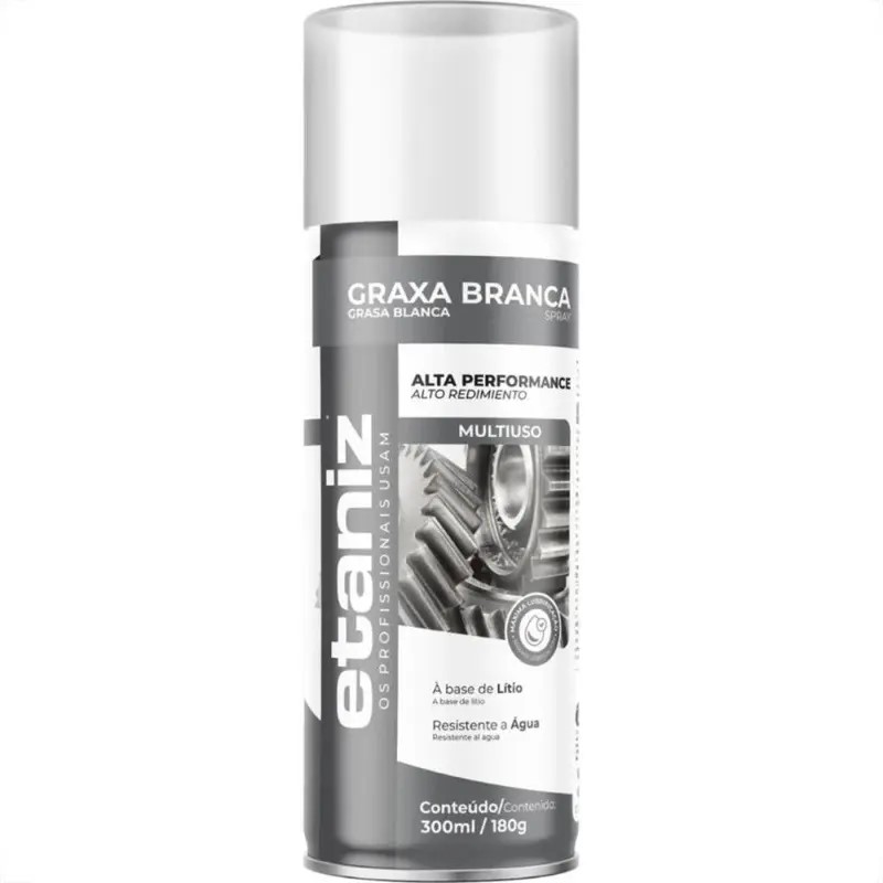 Graxa Branca Spray Etaniz 300ml/180g